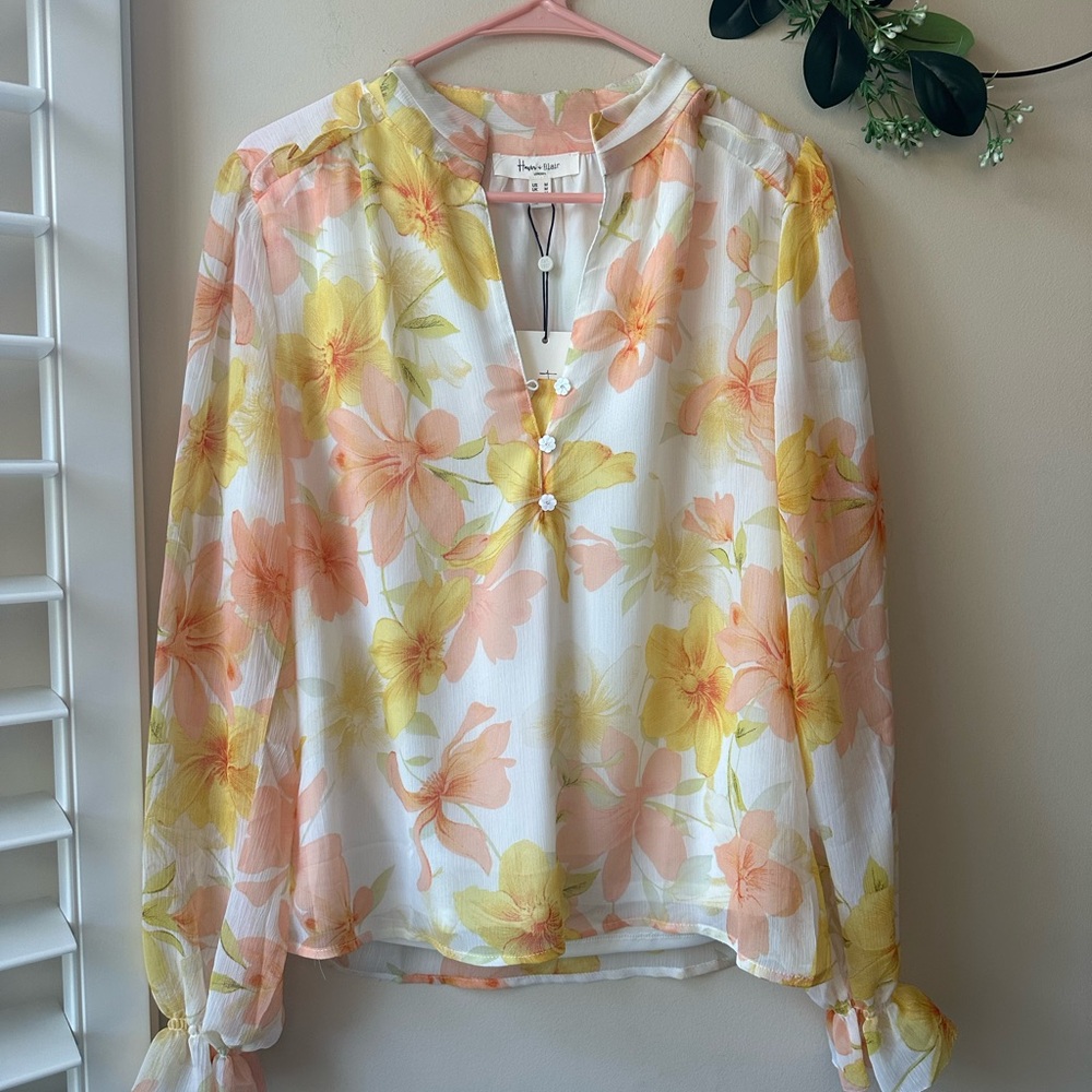 Harper & Blair Floral Blouse - Yellow and Orange - Picture 2 of 7
